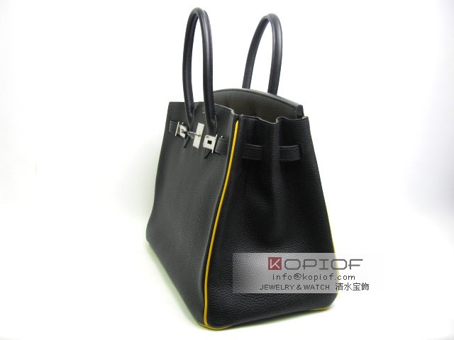 エルメス バーキン35(パーソナルオーダー)トゴ ブラック×ソレイユ her450